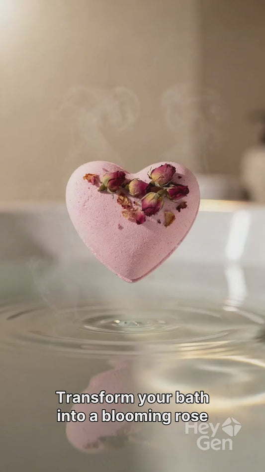 Rose heart bath bomb / organic bath bomb /
